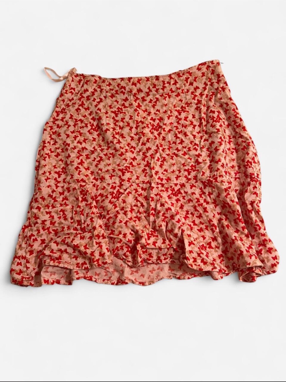 Motel Red and pink small butterfly Mini Skirt